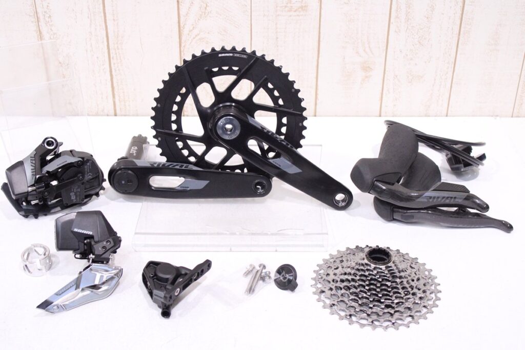 SRAM（スラム）｜RIVAL E1 2x12s etap AXS 電動変速 油圧式 QUARQ 左足計測グループセット 170mm 48/35T｜超美品｜買取金額 105,000円