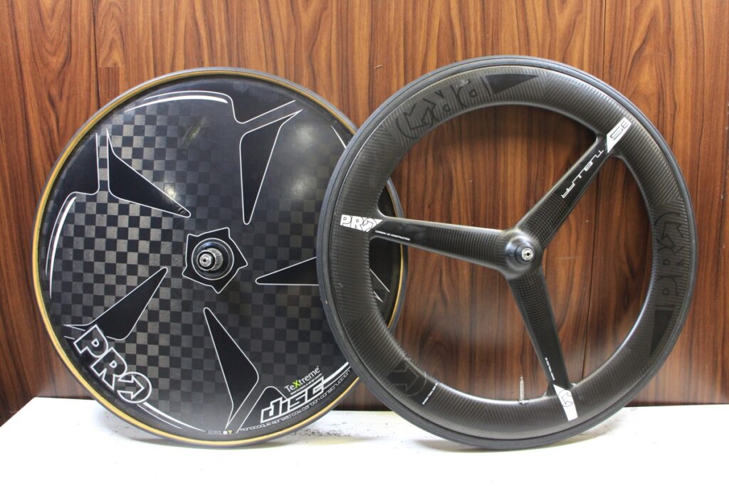 3-Spoke / TeXtream Carbon Disc RIM シマノ11/12s チューブラー カーボンバトン/ディスク ホイールセット